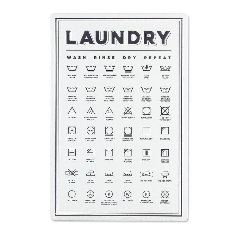 Laundry Symbols Wall Sign10x15"H