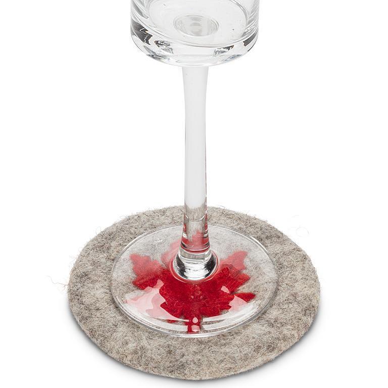 Maple Leaf Coaster-Gry/Red-4