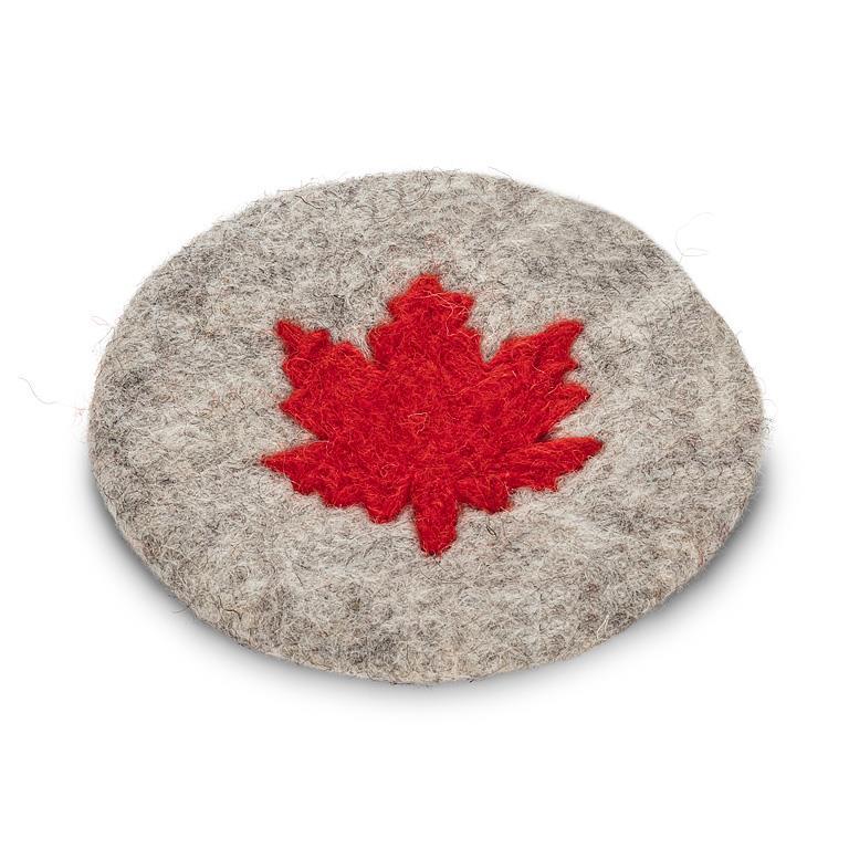 Maple Leaf Coaster-Gry/Red-4