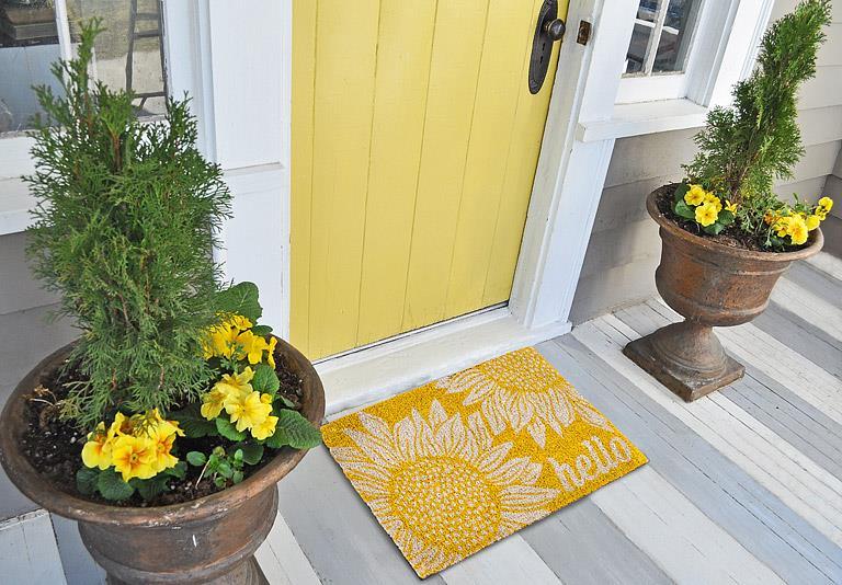 Sunflower Hello Doormat-Ylw-18x30