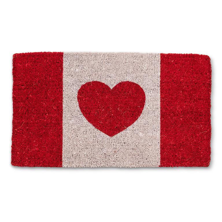 Canadian Flag w/Heart Doormat-18x30
