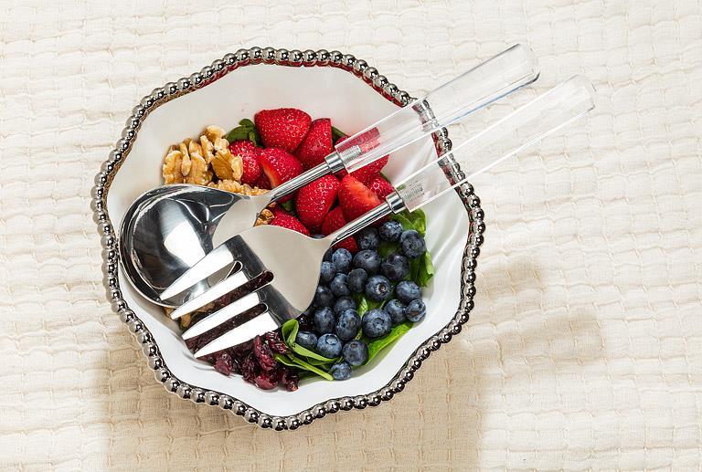 Crystal Look Salad Servers-10.5