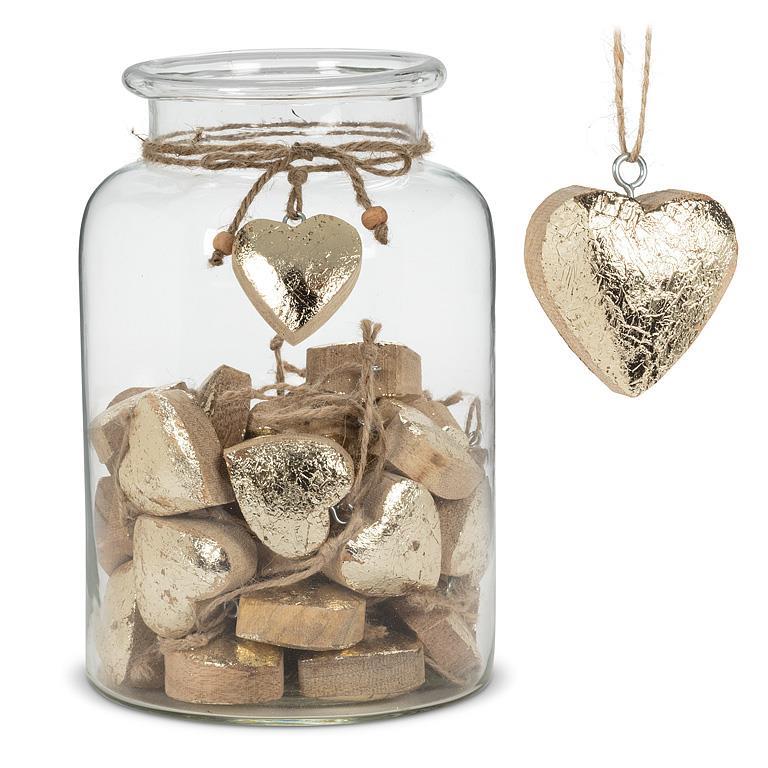 60pc Thick Heart Ornament in Jar