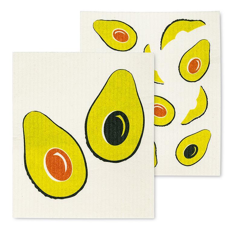 Abokado S/2 Avocado Dishcloths-6.5x8
