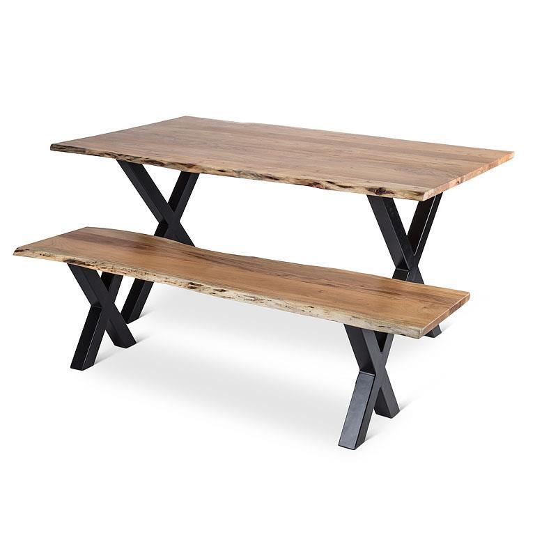 Live Edge XBase Dining Table35x63"L