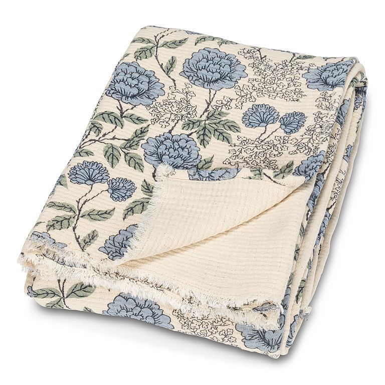 Blue Floral Throw-50x60