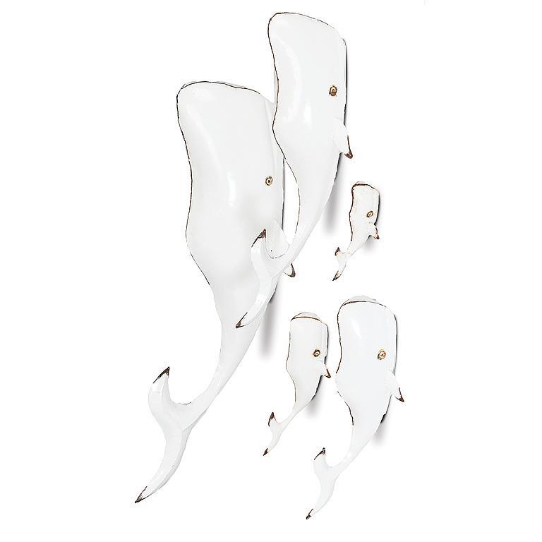 Xlg Whale Decor-Antq Wht-37