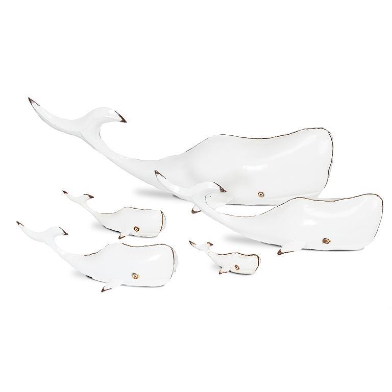 Xlg Whale Decor-Antq Wht-37