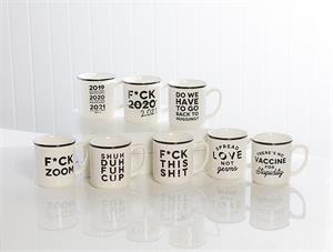 Shuh Duh Fuh Cup Text Mug-4"H(14oz)