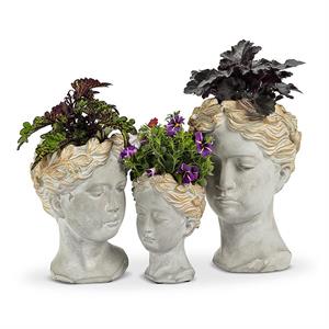 Lg Woman Head Planter-10