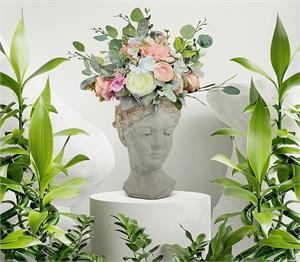Lg Woman Head Planter-10