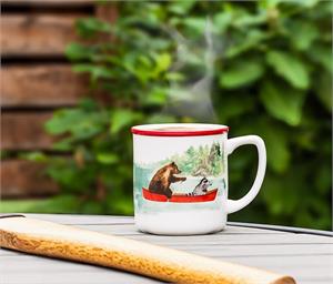 Animals in Canoe Mug-4"H(16oz)