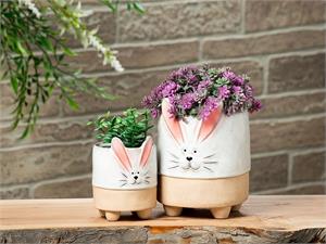 Sm Bunny w/Ears Planter-4