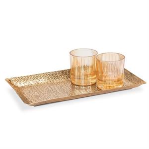 Lg Rect Hammered Tray-Ant Gold-8x14.5