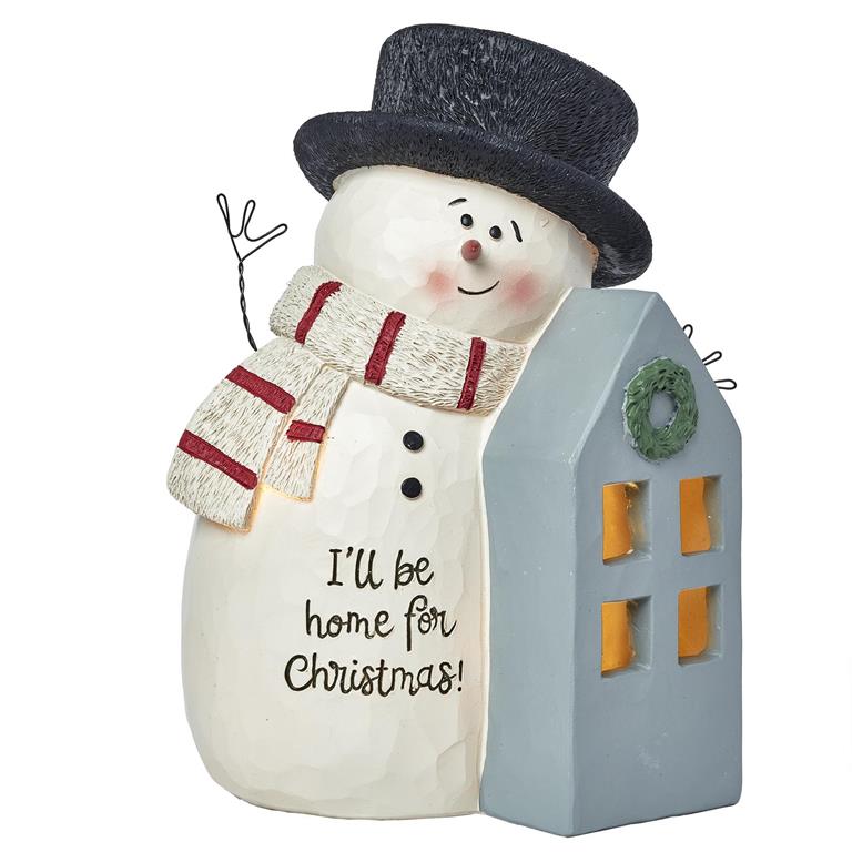 238-13732 | Snowman with Led Lighted House