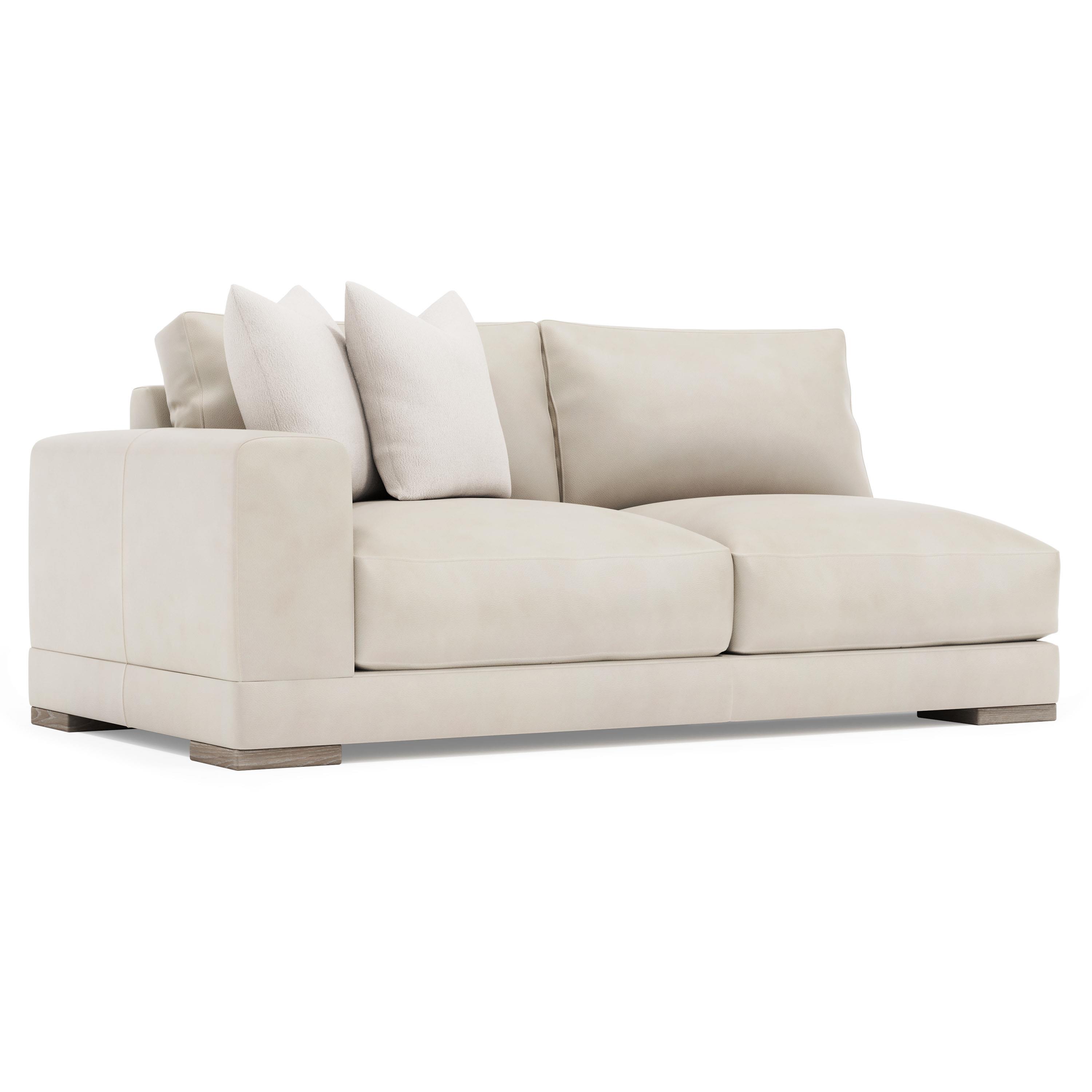 Lars Leather Left Arm Loveseat