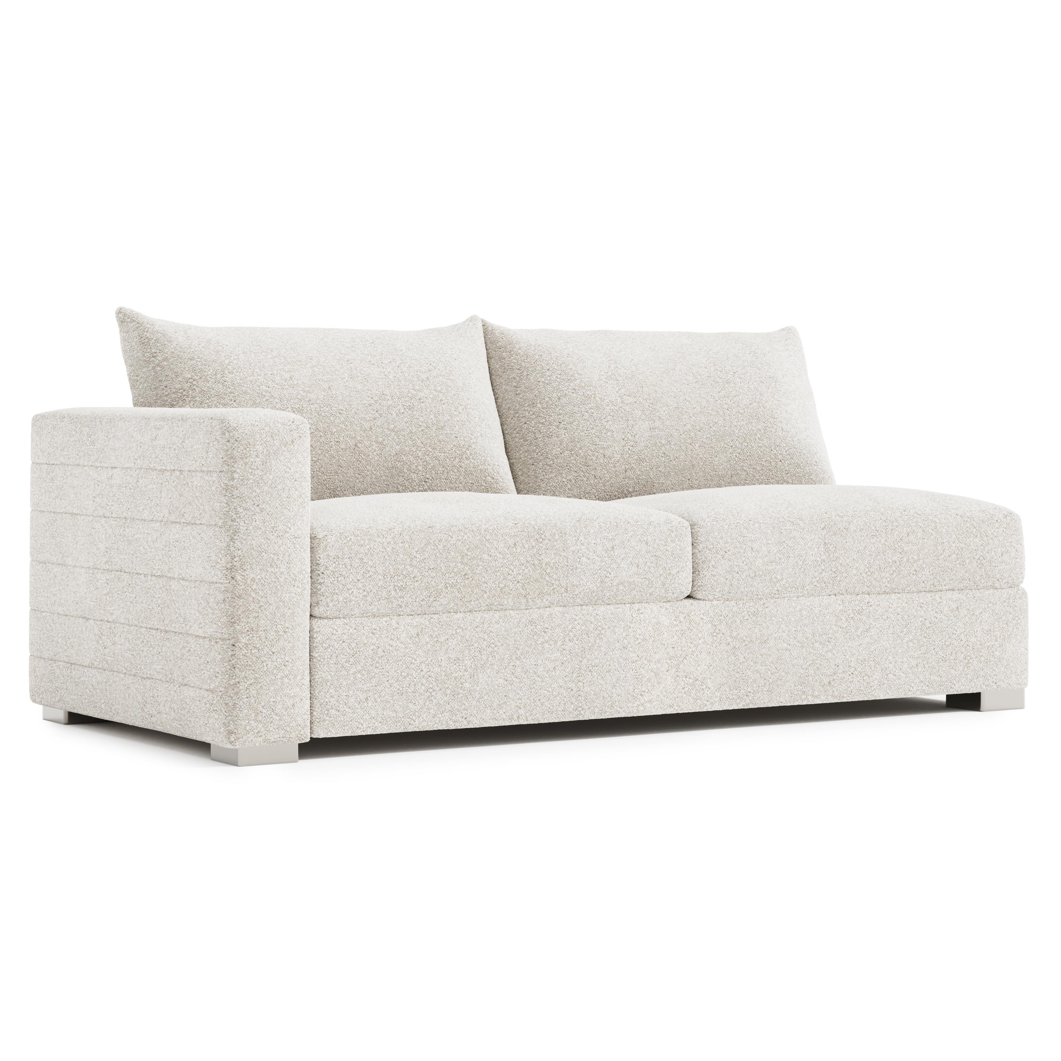 Helena Fabric Left Arm Loveseat Without Pillows Metal Foot