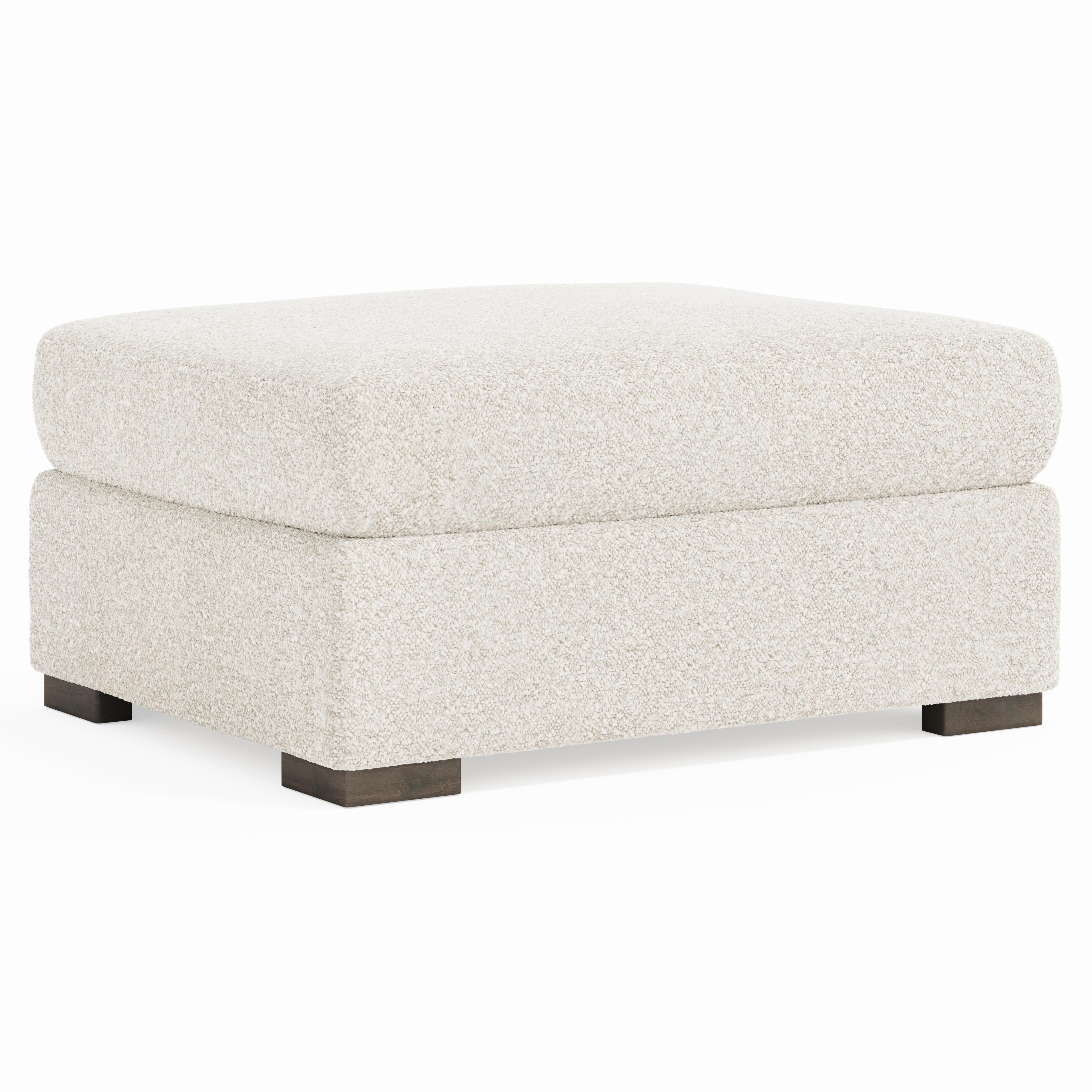 Helena Fabric Ottoman Wood Foot