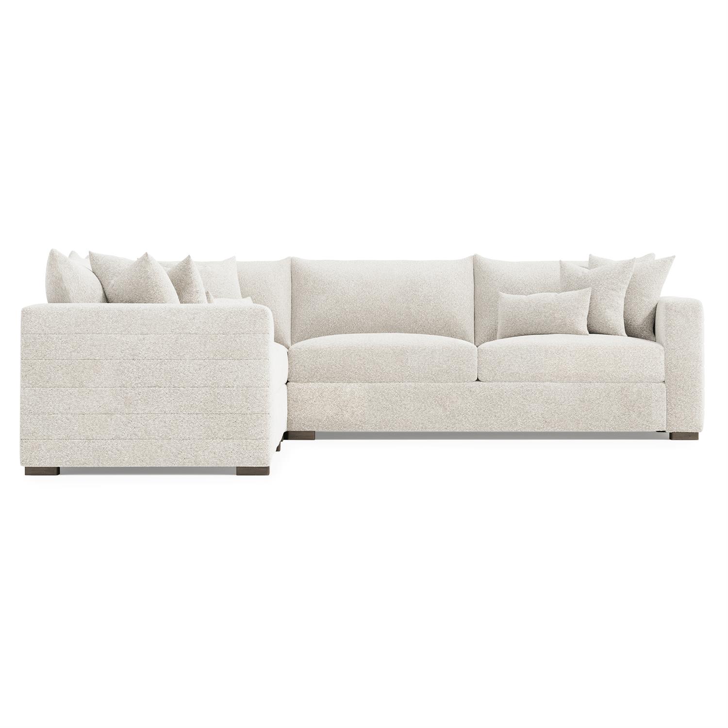 Helena Fabric Sectional Wood Foot
