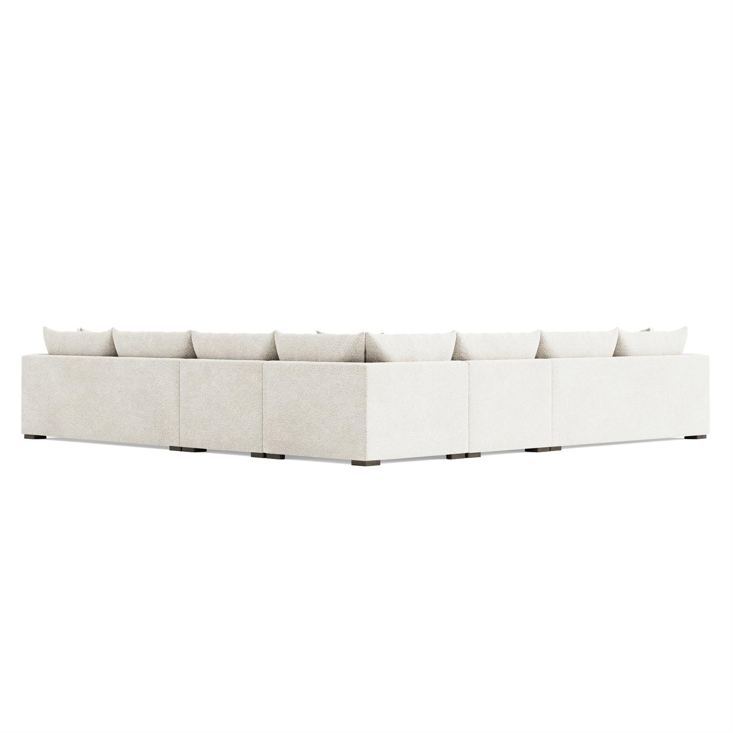 Helena Fabric Sectional Wood Foot