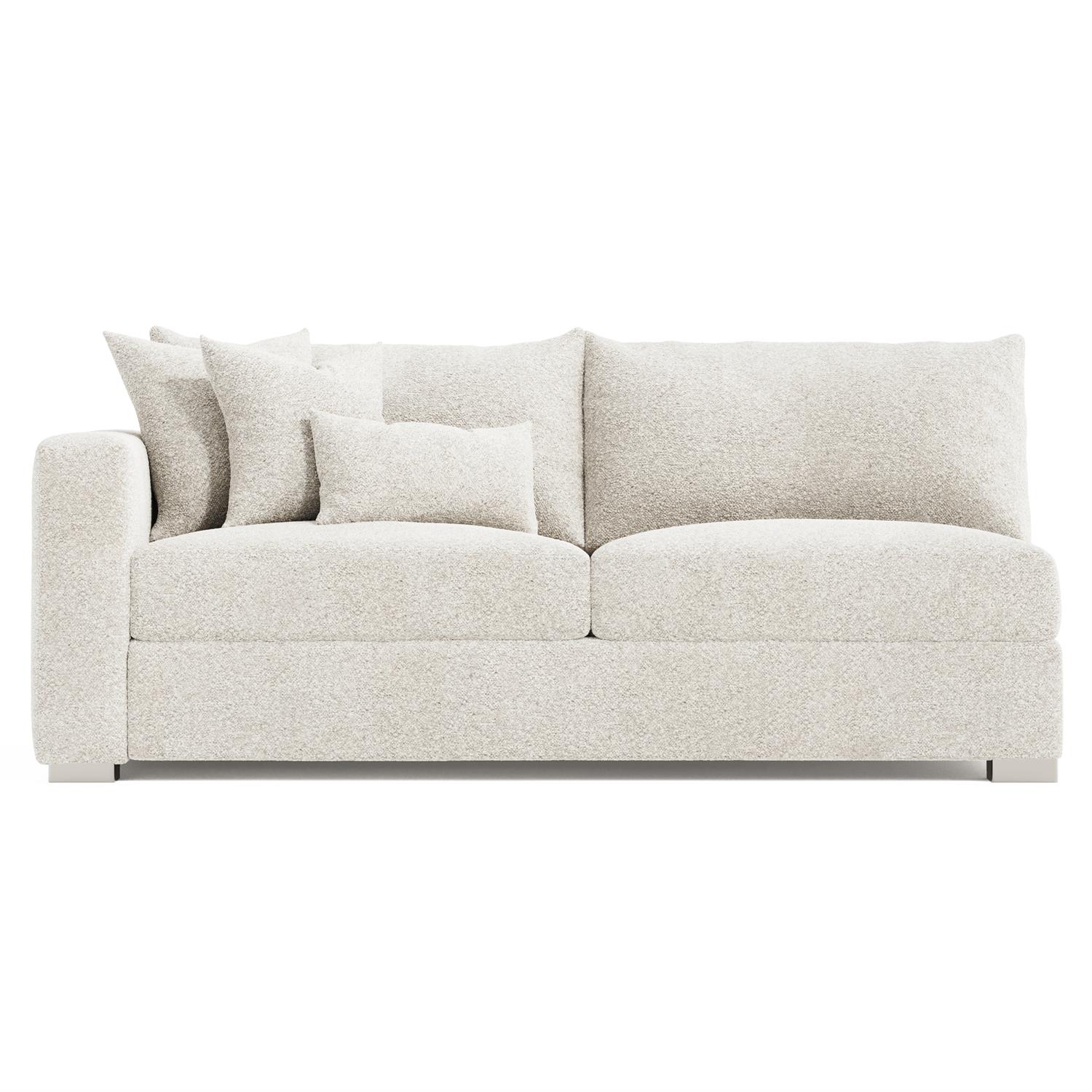 Helena Fabric Left Arm Loveseat Metal Foot