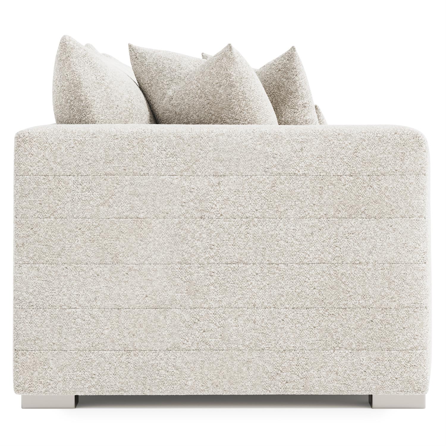 Helena Fabric Left Arm Loveseat Metal Foot