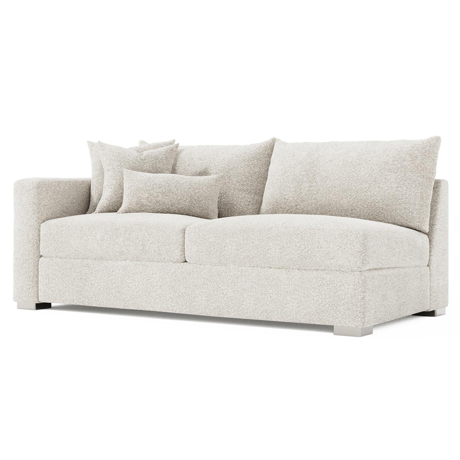 Helena Fabric Left Arm Loveseat Metal Foot