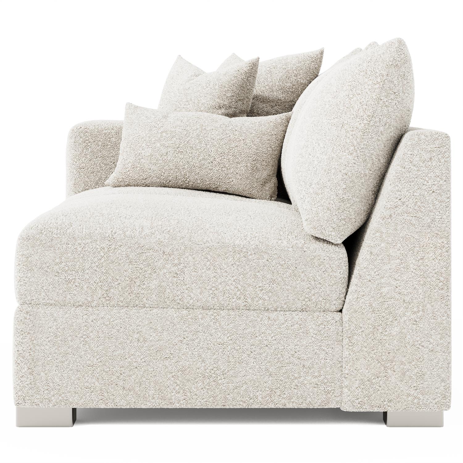 Helena Fabric Left Arm Loveseat Metal Foot