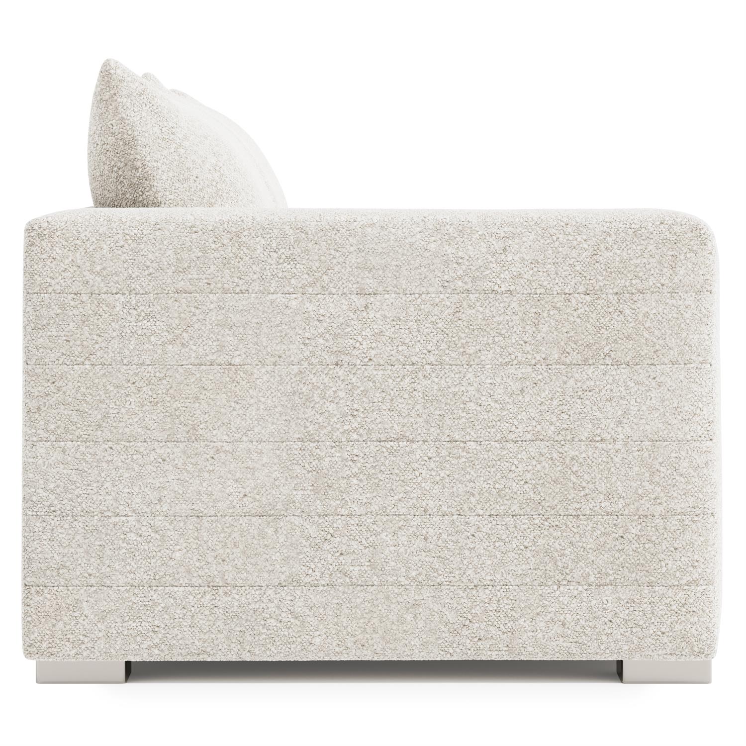 Helena Fabric Left Arm Loveseat Metal Foot