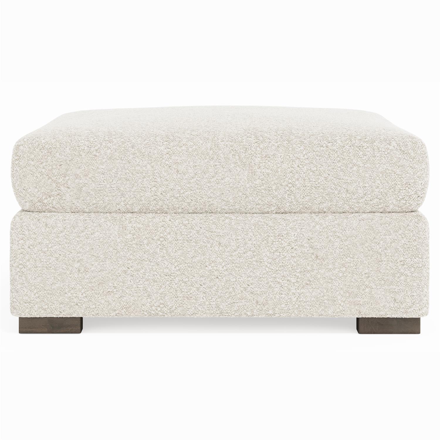 Helena Fabric Ottoman Wood Foot