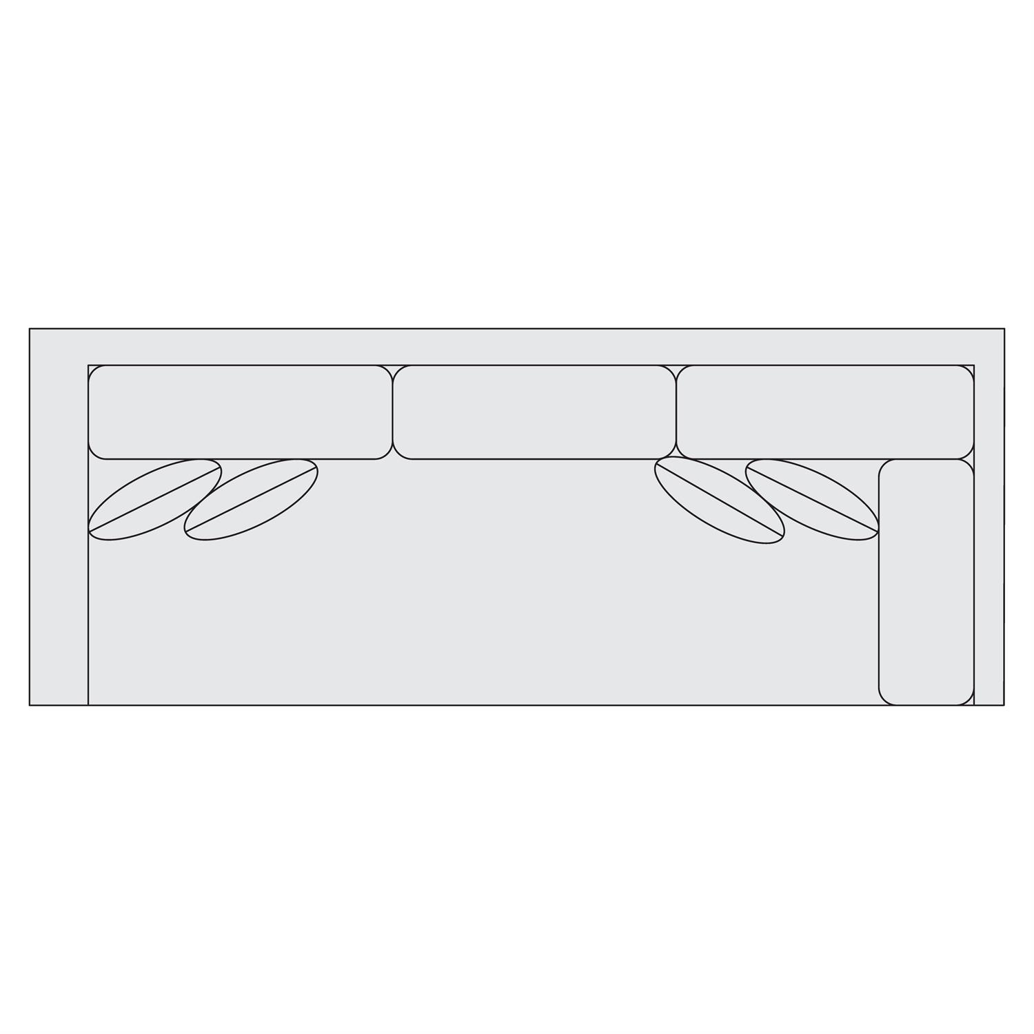 Fabric Right Arm Return Sofa