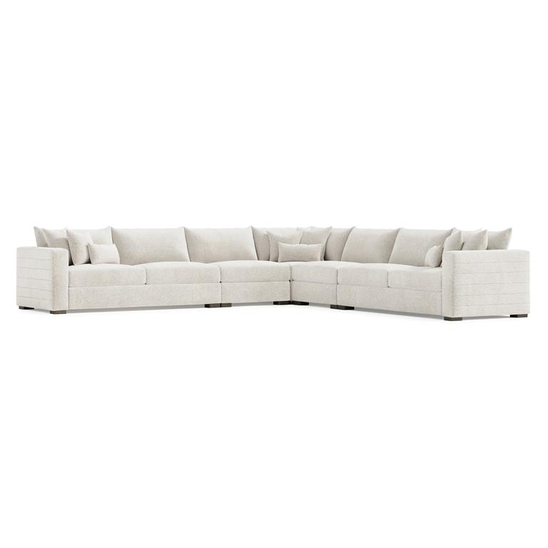 Helena Fabric Sectional Wood Foot