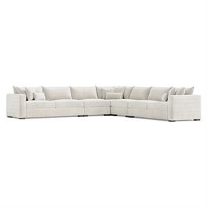 Helena Fabric Sectional Wood Foot