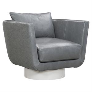 Gemma Leather-Fabric Swivel Chair