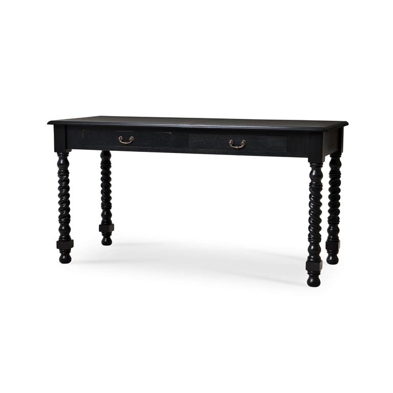 Console Desk w/ Barley Twist Leg in Batavia Black