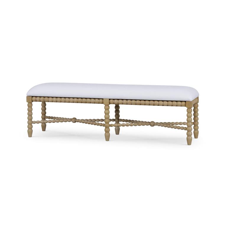 Cholet Bench Medium in Fruitwood w/ Arctic White Performance Fabric