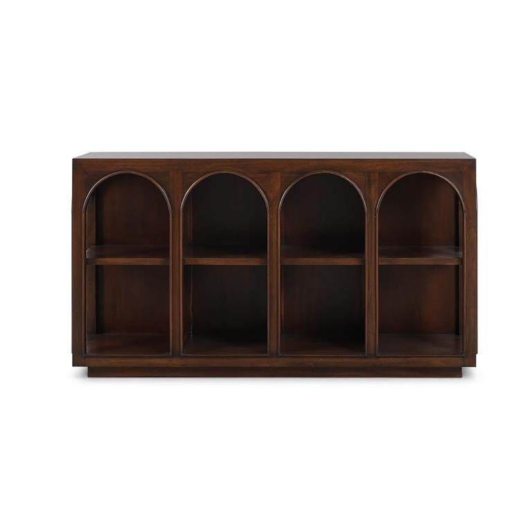Vannes Crescent Console in Matt Teak Brown