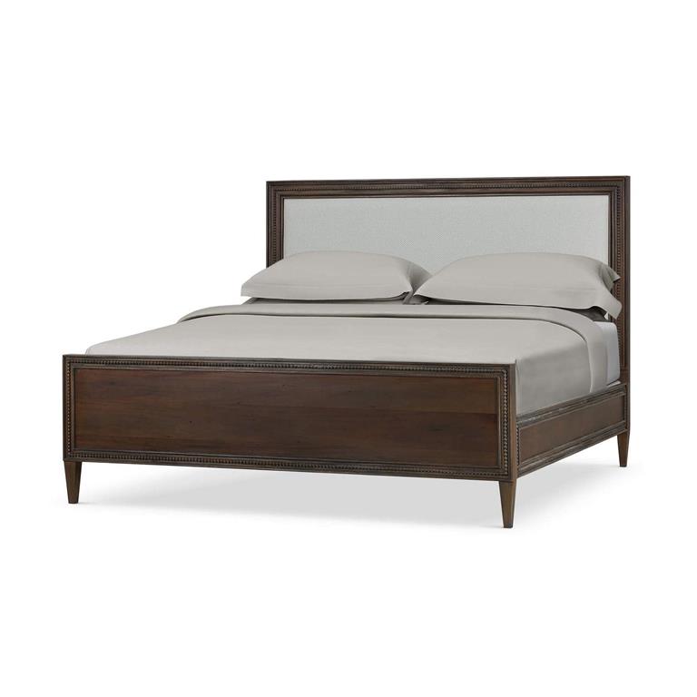 Vivienne Upholstered Bed King in Walnut w/ Dinara Natural Fabric