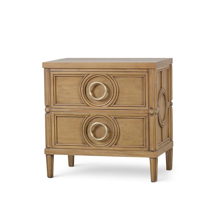 Chalfont 2 Drawer Bedside Table in Antique French Oak