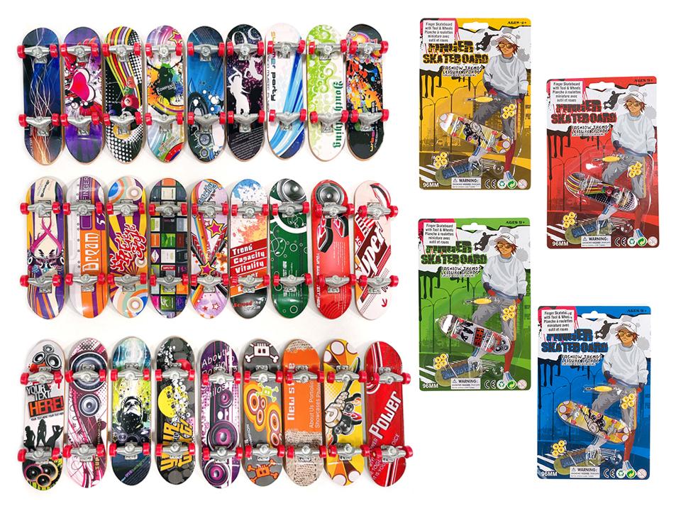 Finger Skateboard w/Tool & Wheels Asst. Styles, Blister Card