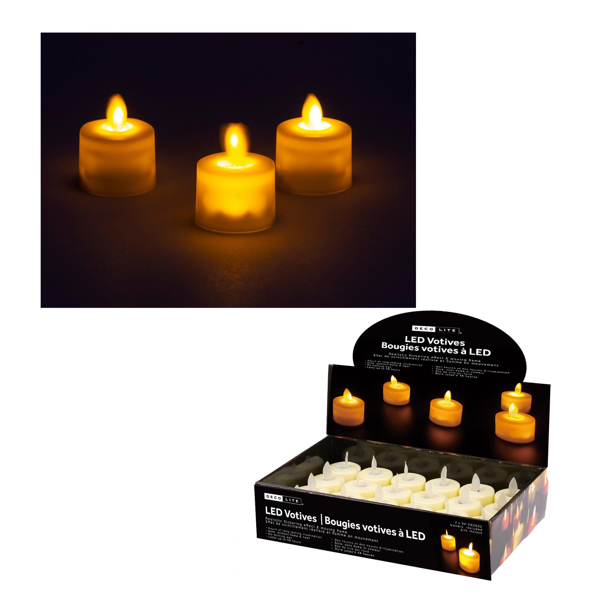 Deco Lite LED Votive Candle w/ Moving Wick, 1.5"Dx1.25"H, 24/dsp