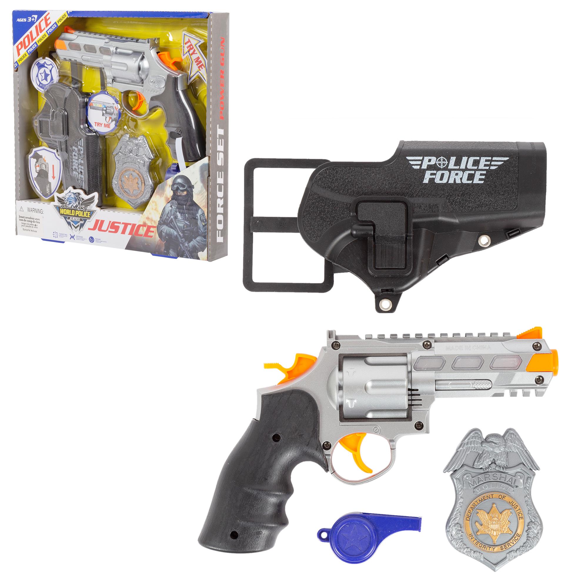 Revolver Toy Gun Set w/sound, Batt Incl., wbx