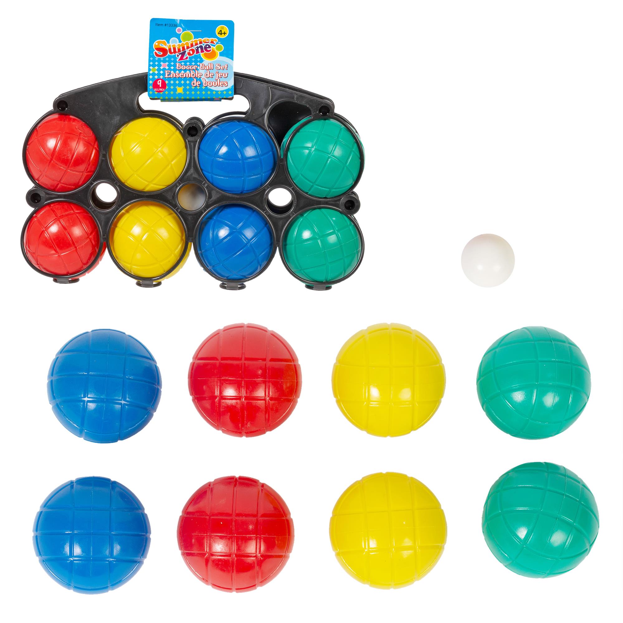 Summer Zone 9pcs Bocce Balls Set w/ 8 Balls & Jack, Plastic