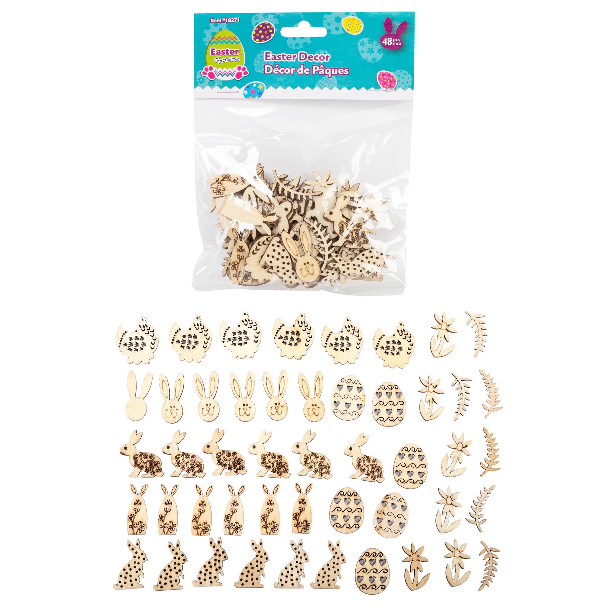 Easter 48pk Wooden Embellishments, pbh