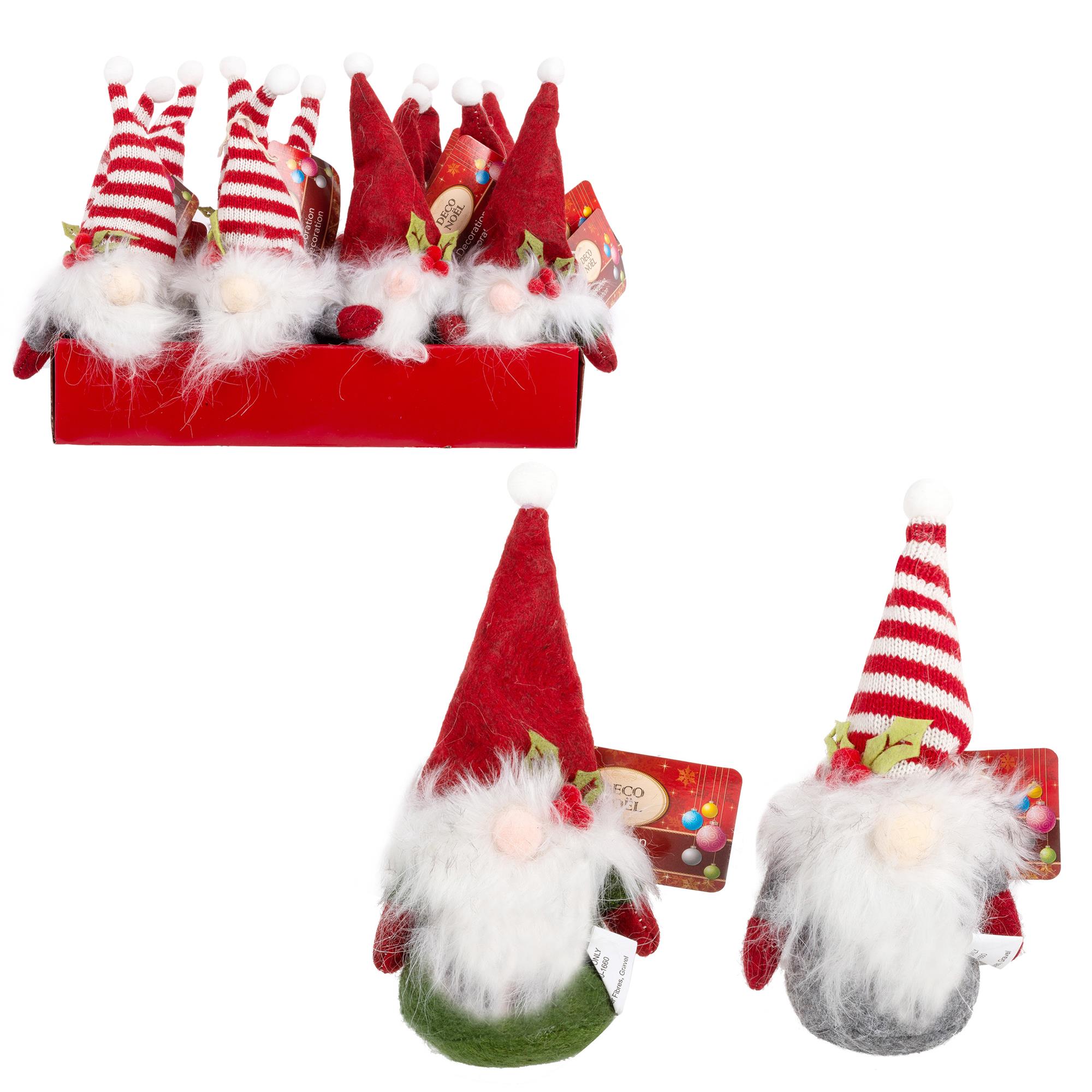 Deco N. 5.5" Santa Gnome Tabletop Decor, 12pcs/Tray, cht