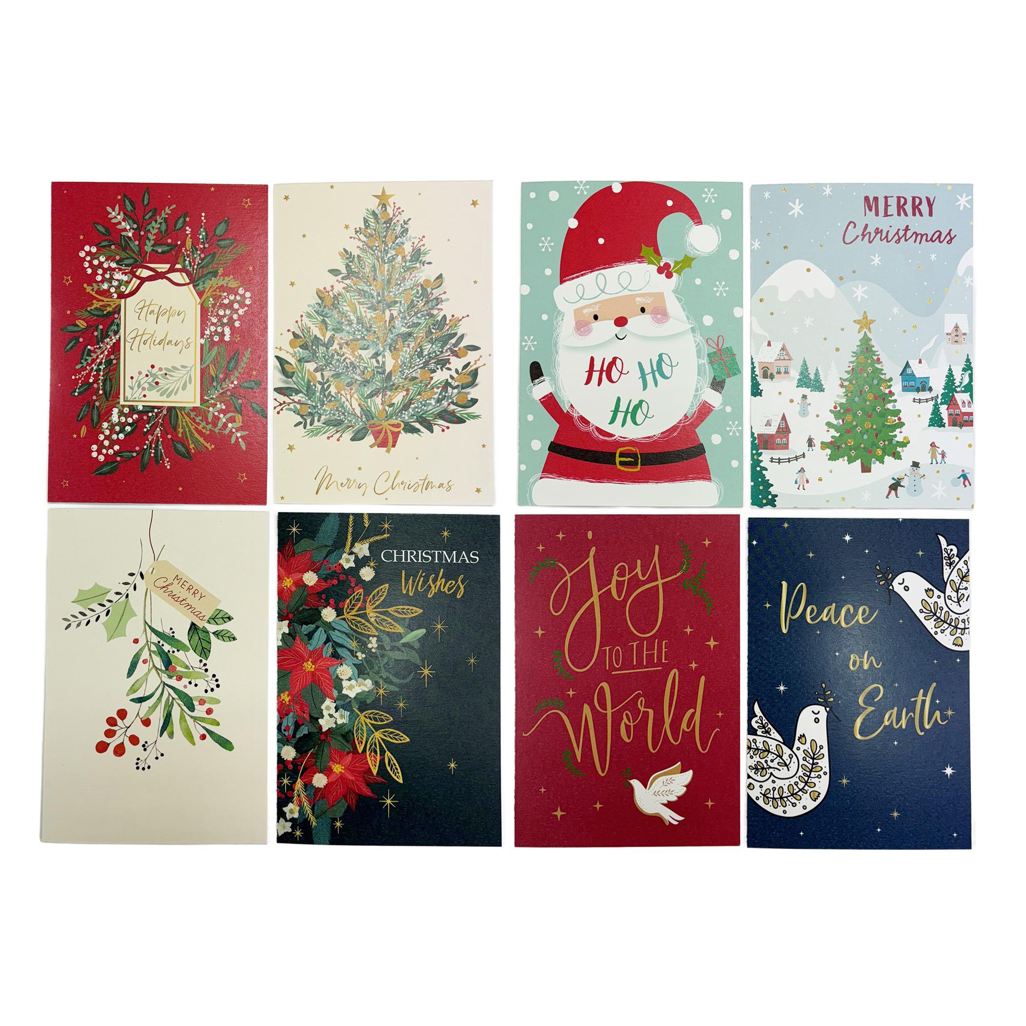 Paper T. 8ct. Xmas Cards in Acetate Box,4asst.,24pcs/PDQ,header