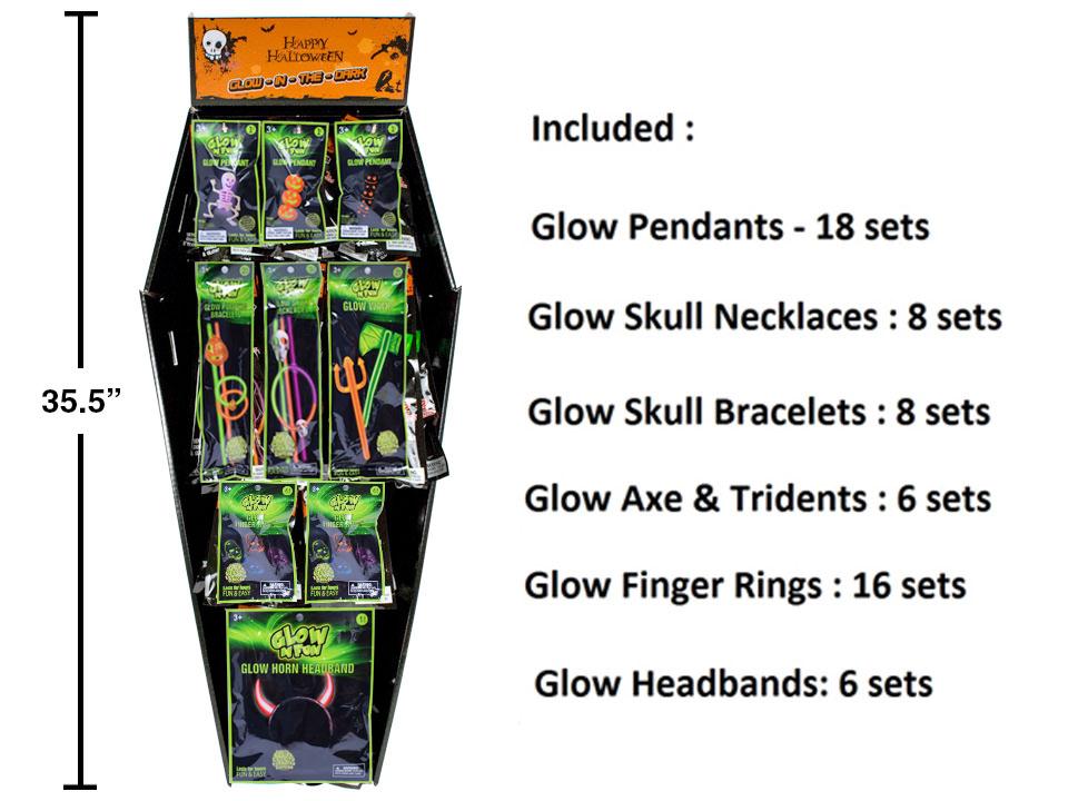 Hween 62pcs Glow Coffin Side Panel , 6asst., 62pcs/dsp