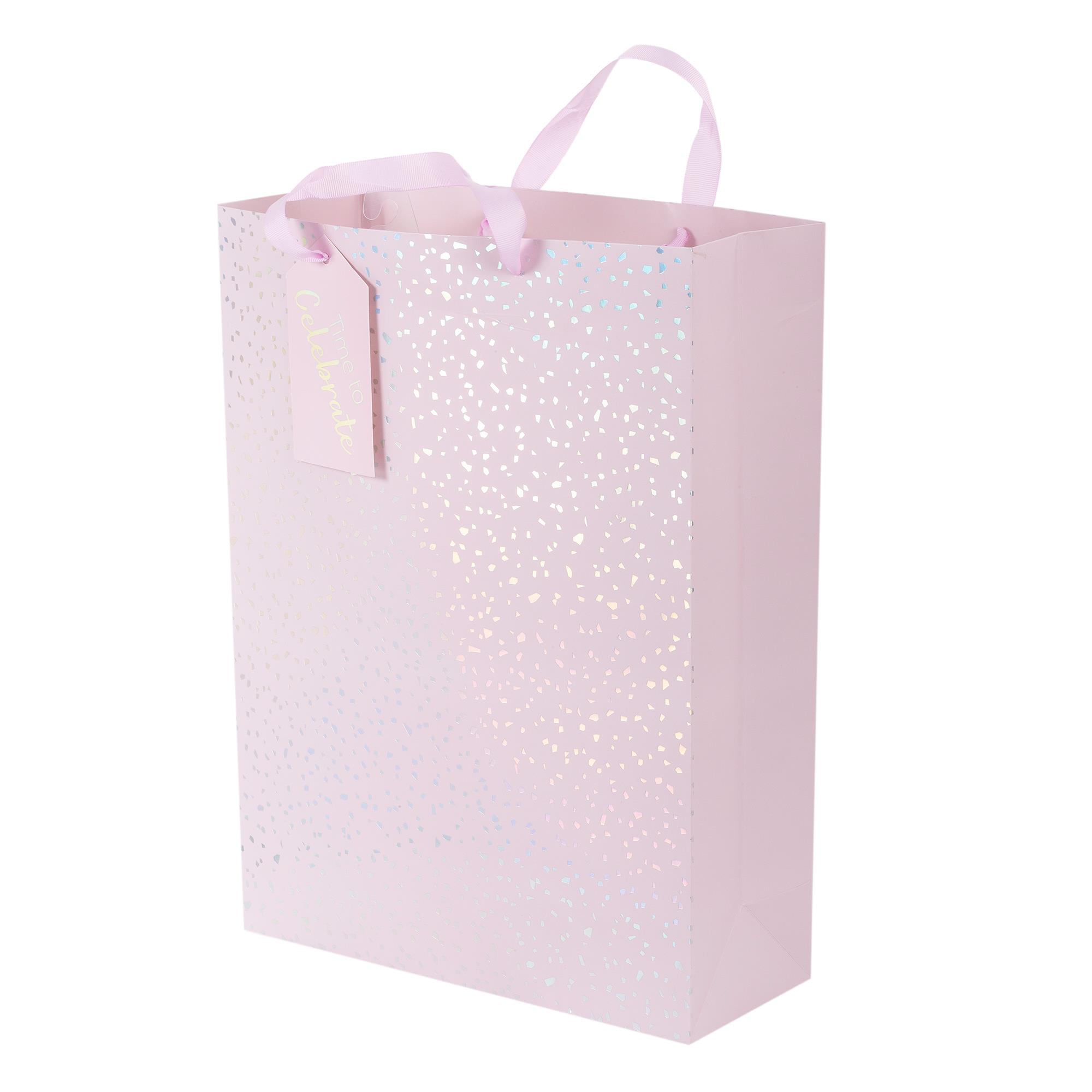 Paper T., DLX Jumbo Gift Bag, Pink Spkle, Matte 210GSM, HS Tag +jhook