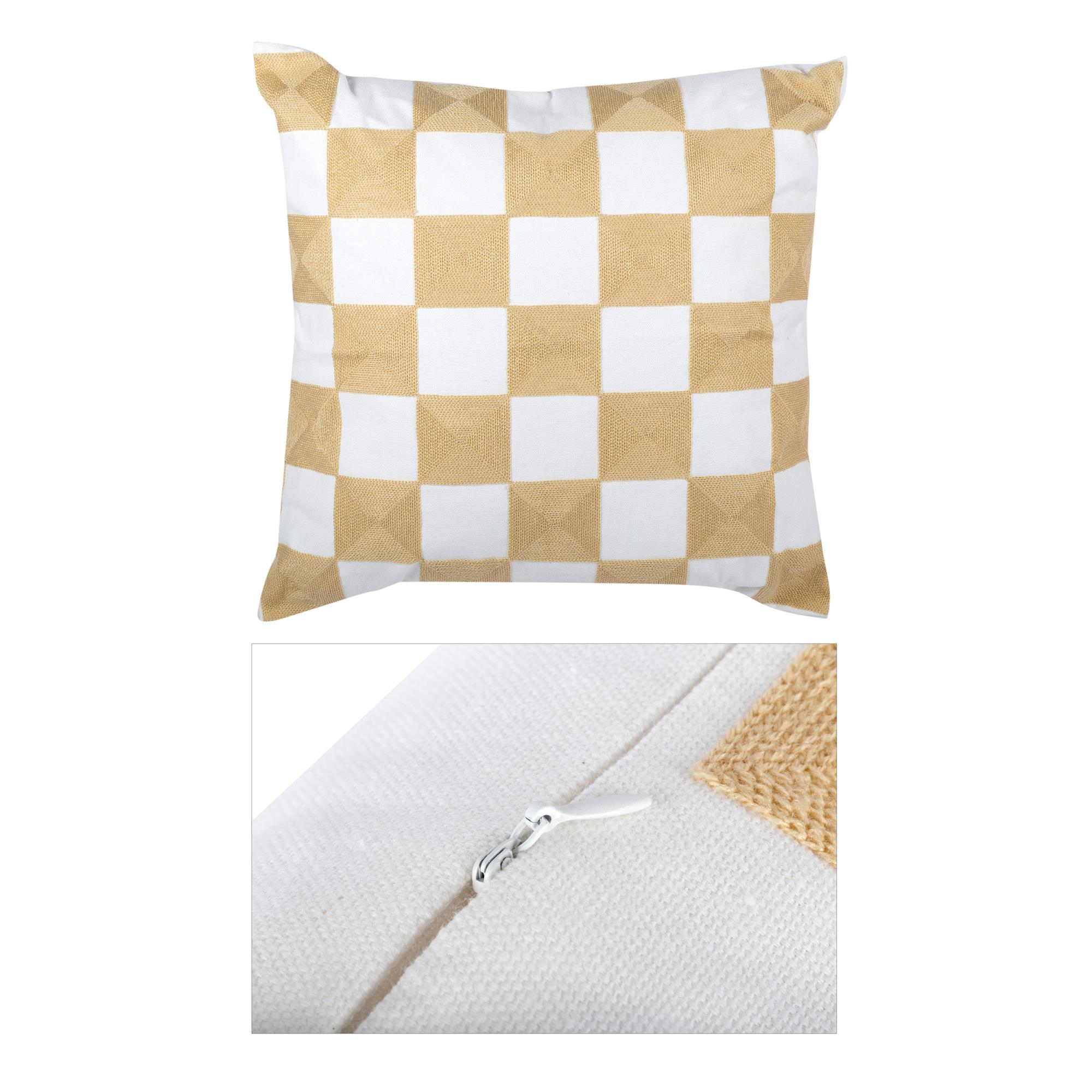 Checkered Cushion, 18" x 18", 400g polyfill