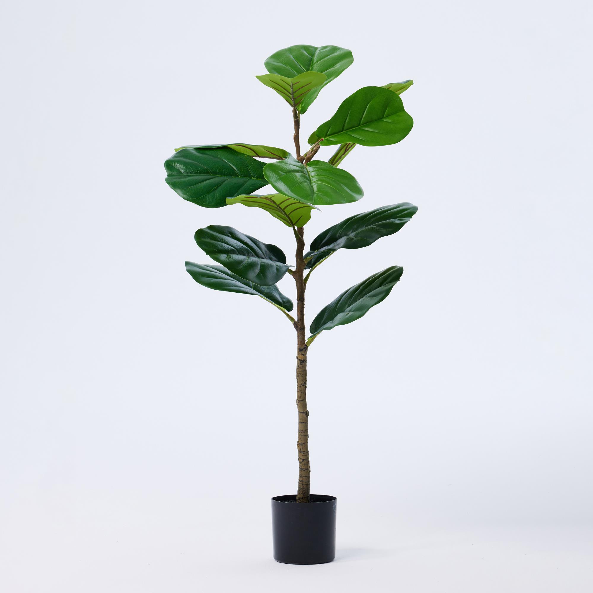 Artificial Fiddle Leaf Fig Potted Plant, 40"H